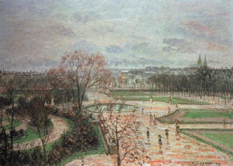 Camille Pissarro the tuileries gardens,rainy weather Norge oil painting art